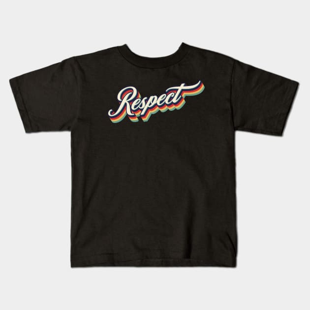 Retro Vintage Respect Kids T-Shirt by Whimsical Thinker